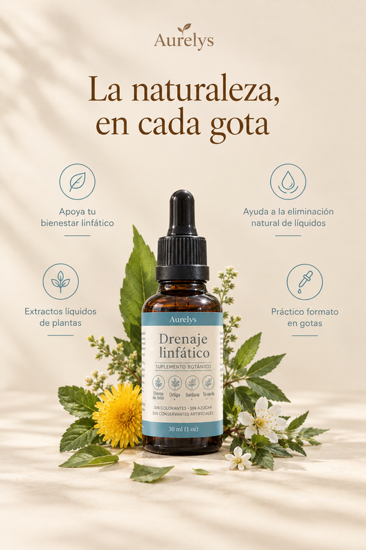 Aurelys Drenaje™ – Gotas Botánicas para el Bienestar Linfático 30ml - Paga 1 Lleva 3 - 40% OFF