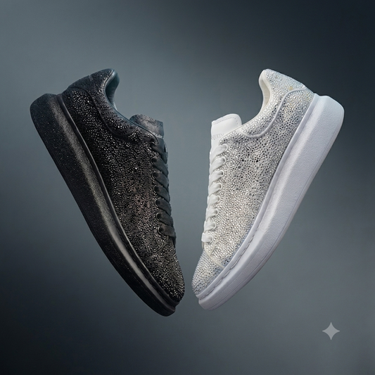 McQueen Black and White Diamond™ – Sneakers de Lujo con Brillo Premium 👟✨- 40% off