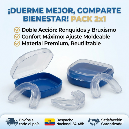 SleepGuard Pro™ – 2x1 Protector Bucal Antirronquidos | Descanso Total | Hoy 50% OFF