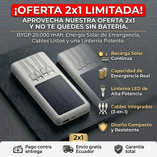 SolarMax – Power Bank 3 en 1 | SOLO HOY 2x1 + 50% OFF 🔋🔥