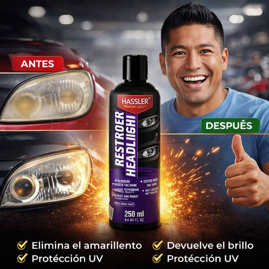 HASSLER® HeadLight Restore Pro – Renovador de Faros 250 ml | Brillo y Protección Profesional